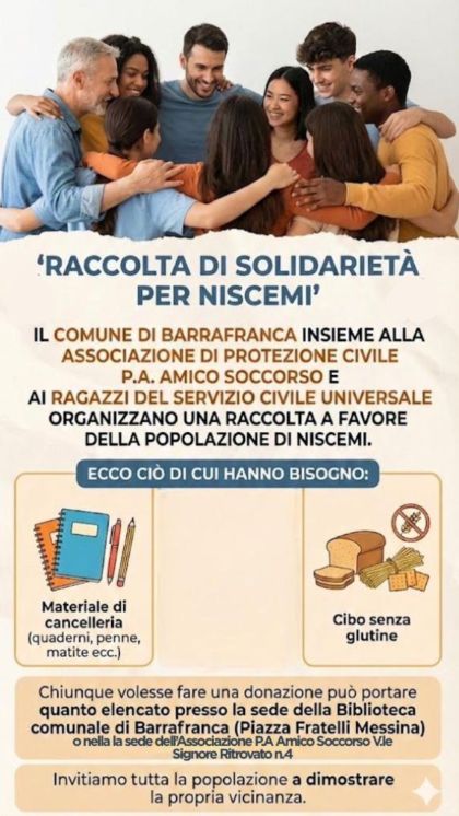 Raccolta di solidarietà per Niscemi